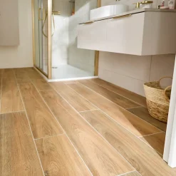 Carrelage sol et mur aspect bois miel L.120 x l.20 cm x ép.9 mm, Antic Rustic