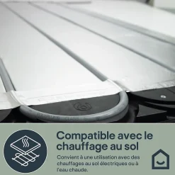 Carrelage sol et mur effet béton anthracite L.61,6 x l.61,6 cm x ép.7,4 mm, Konkrete