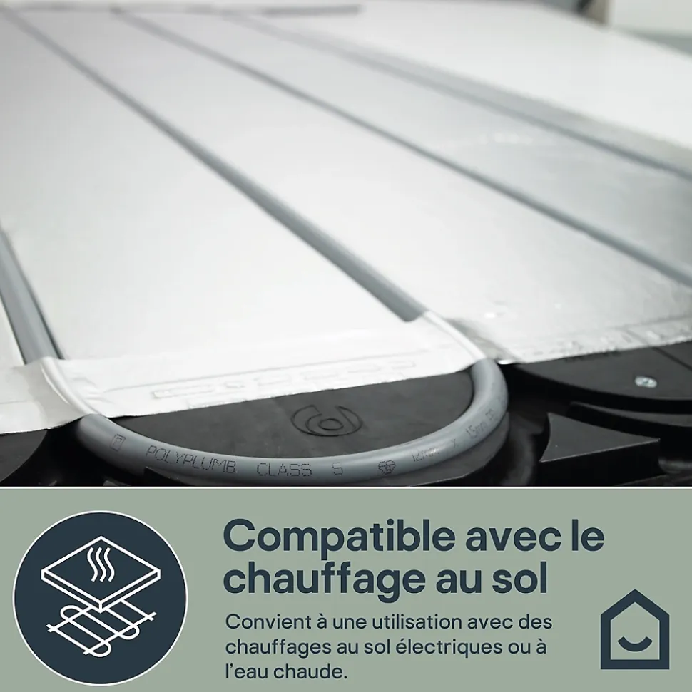 Carrelage sol et mur effet béton anthracite L.61,6 x l.61,6 cm x ép.7,4 mm, Konkrete