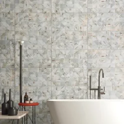 Carrelage sol et mur intérieur en grès cérame émaillé effet béton décoré multicouleurs satin L.61 x l.31 cm x ép.8 mm, Malt