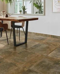 Carrelage sol et mur intérieur effet béton oxydé L.61 x l.61 cm x ép.9 mm, Real Ruggine