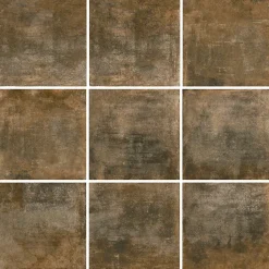 Carrelage sol et mur intérieur effet béton oxydé L.61 x l.61 cm x ép.9 mm, Real Ruggine