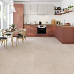 Carrelage sol et mur intérieur effet pierre beige mat L.45 x l.45 cm x ép.8,5 mm, Rodas