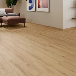 Carrelage sol et mur intérieur effet bois brut beige L.15 x l.90 cm x ép.9 mm, Lulea