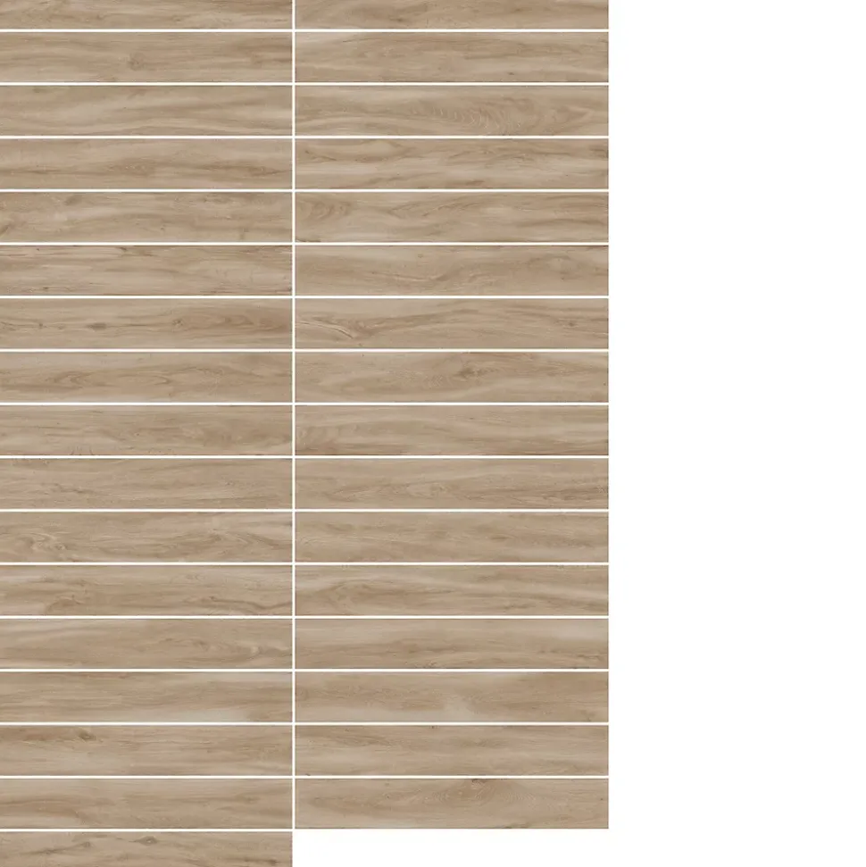 Carrelage sol et mur intérieur effet bois clair L.120 x l.20 cm x ép.9 mm, Urbanwood haya
