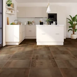 Carrelage sol et mur intérieur effet béton oxydé mat L.60 x l.60 cm x ép.9,5 mm, Ruano