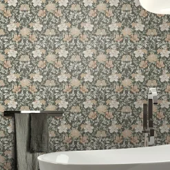 Carrelage sol et mur vert Floral 60 x 120 cm