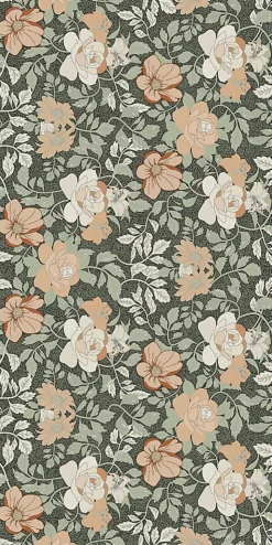 Carrelage sol et mur vert Floral 60 x 120 cm