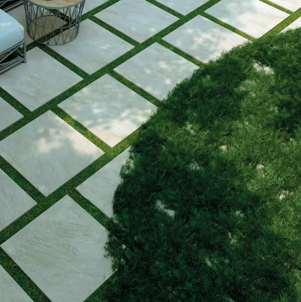 Carrelage sol extérieur en grès cérame émaillé effet pierre beige l.60 x L.60 x ép.2 cm Cancora