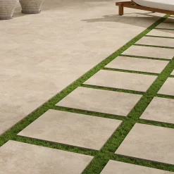 Carrelage sol extérieur en grès cérame émaillé effet pierre beige l.60 x L.60 x ép.2 cm Tamiri