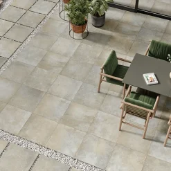 Carrelage sol extérieur en grès cérame émaillé effet pierre taupe l.60 x L.60 x ép.2 cm Arina