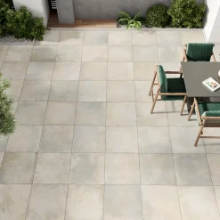 Carrelage sol extérieur en grès cérame émaillé effet pierre gris clair l.60 x L.60 x ép.2 cm Arina