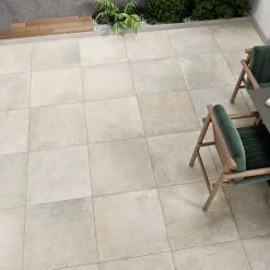 Carrelage sol extérieur en grès cérame émaillé effet pierre gris clair l.60 x L.60 x ép.2 cm Arina