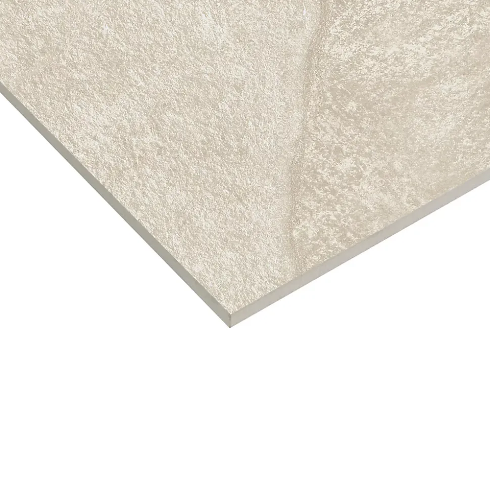 Carrelage sol extérieur en grès cérame émaillé effet pierre ivoire l.60 x L.30 x ép.0.8 cm Ardesi