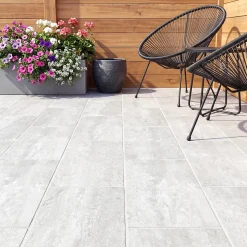 Carrelage sol extérieur gris effet pierre L.60 x l.30 cm x ép.8,7 mm, Volfy