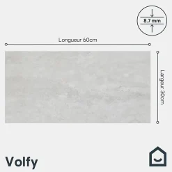 Carrelage sol extérieur gris effet pierre L.60 x l.30 cm x ép.8,7 mm, Volfy