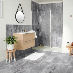 Carrelage sol gris effet pierre L.61,5 x l.30,8 cm x ép.8 mm, Shaded