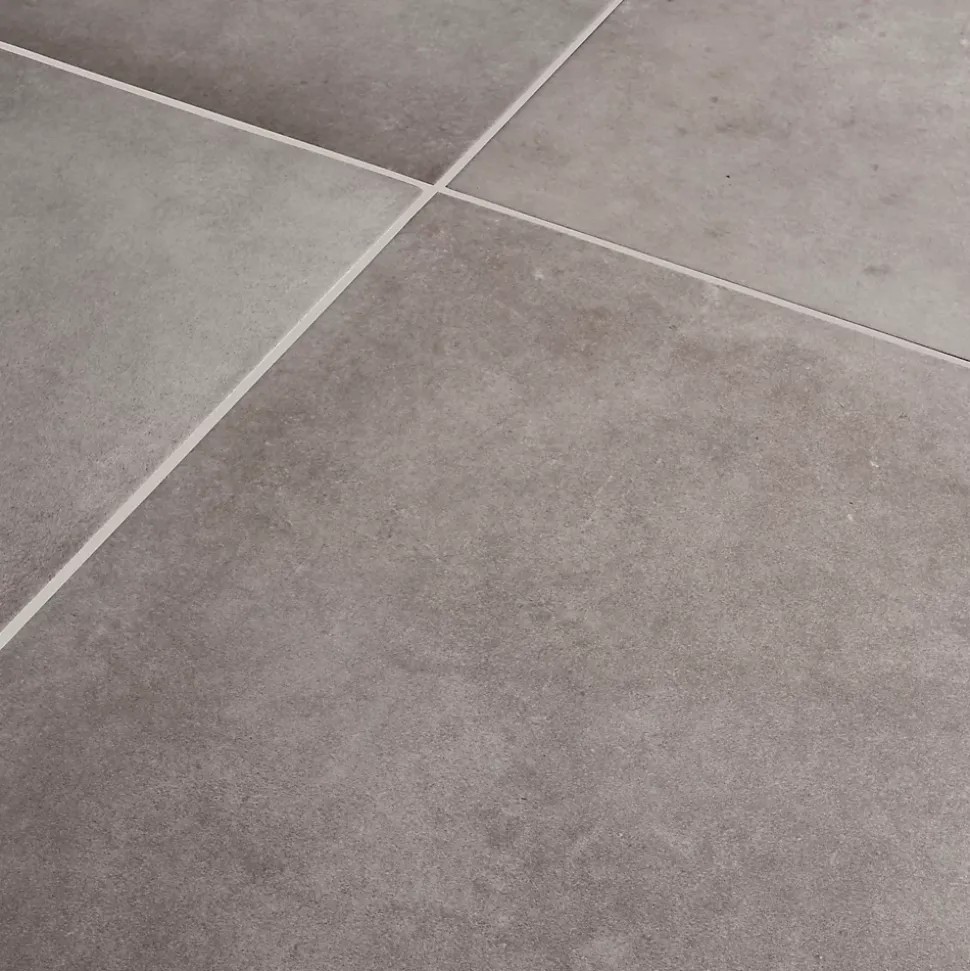 Carrelage sol intérieur gris effet béton L.61,6 x l.61,6 cm x ép.7,4 mm, Konkrete