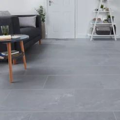 Carrelage sol intérieur gris effet pierre L.60 x l.30 cm x ép.10 mm , Slate