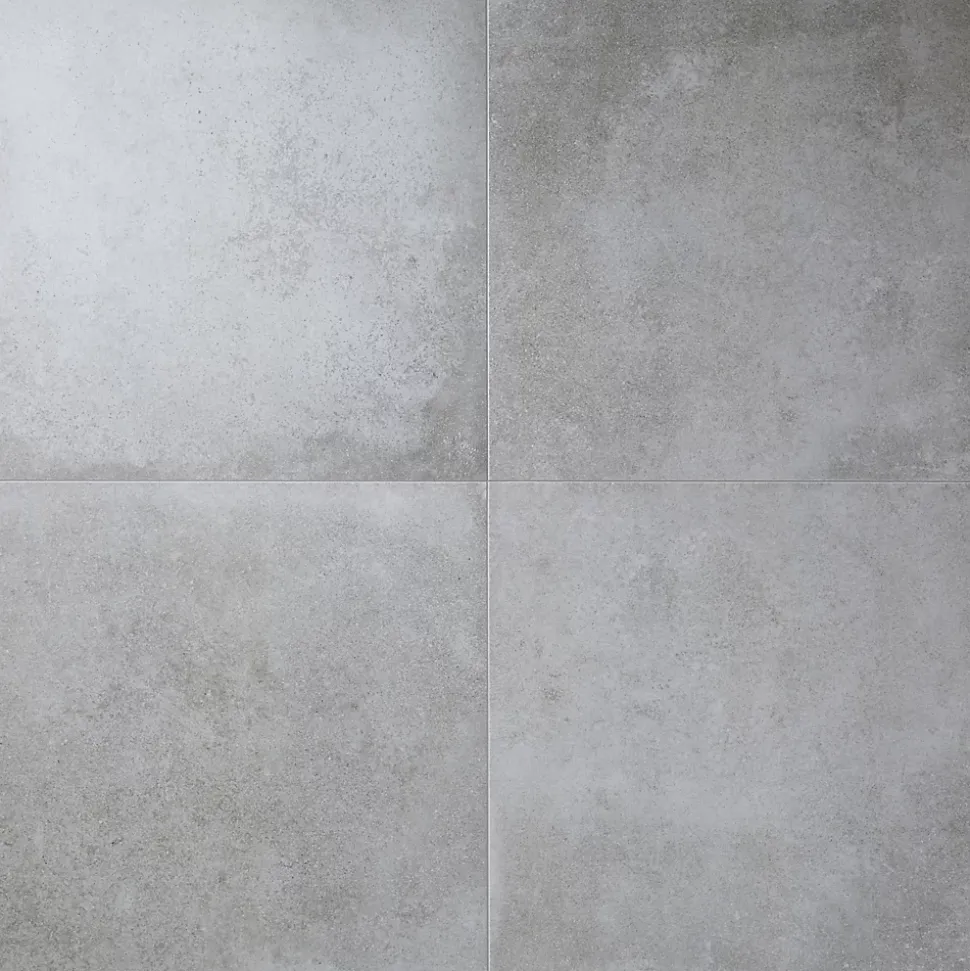 Carrelage sol intérieur gris effet béton L.60 x l.60 cm x 9,5 mm, Kontainer