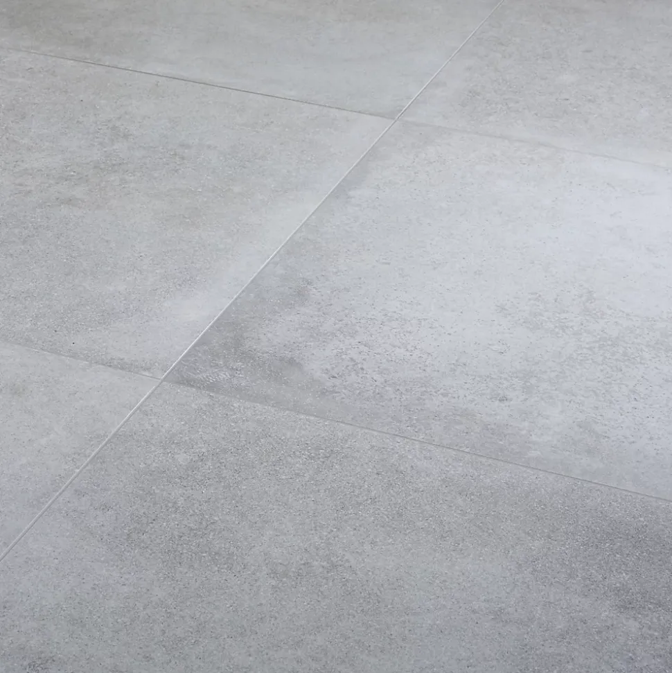 Carrelage sol intérieur gris effet béton L.60 x l.60 cm x 9,5 mm, Kontainer