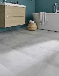 Carrelage sol intérieur gris effet béton L.60 x l.30 cm x ép.10 mm, Smooth
