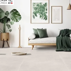 Carrelage sol intérieur ivoire effet béton L.100 x l.100 cm x ép.10 mm, Manhattan