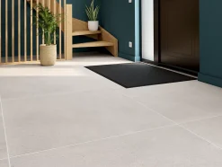 Carrelage sol intérieur ivoire effet béton L.100 x l.100 cm x ép.10 mm, Manhattan