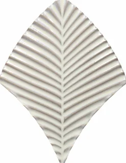 Ceramique Feuilles larges Blanches 20x15 cm - prix à la piéce-