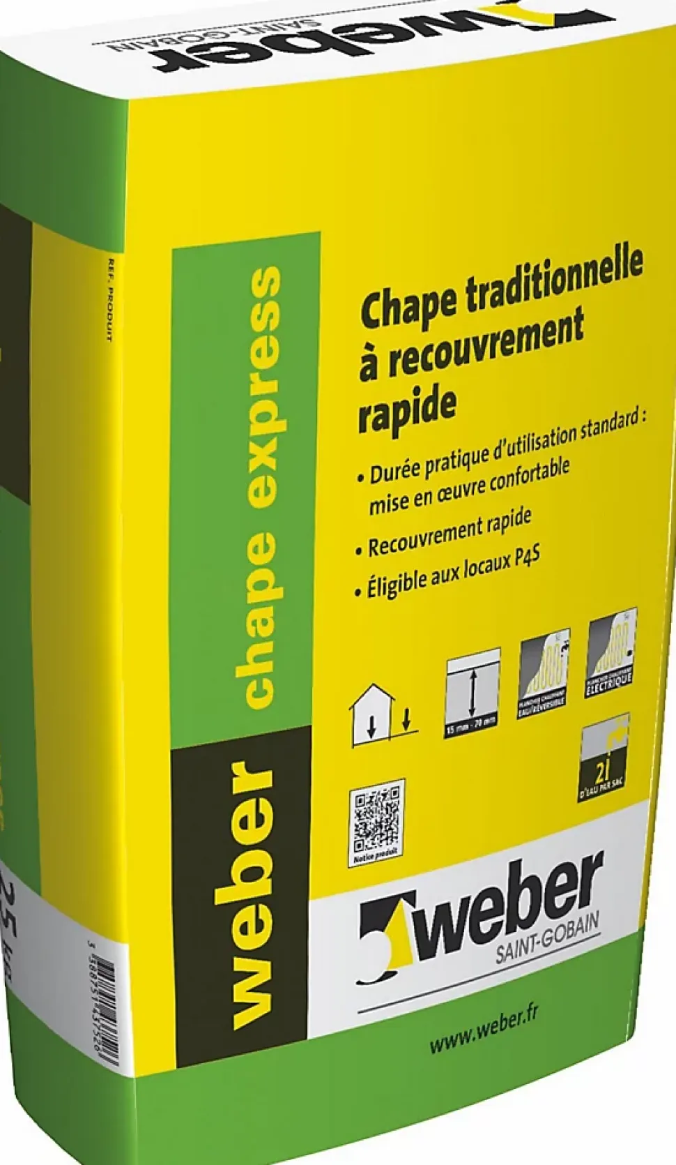 Chape traditionnelle à recouvrement rapide WEBER CHAPE EXPRESS - Sac de 25 Kg