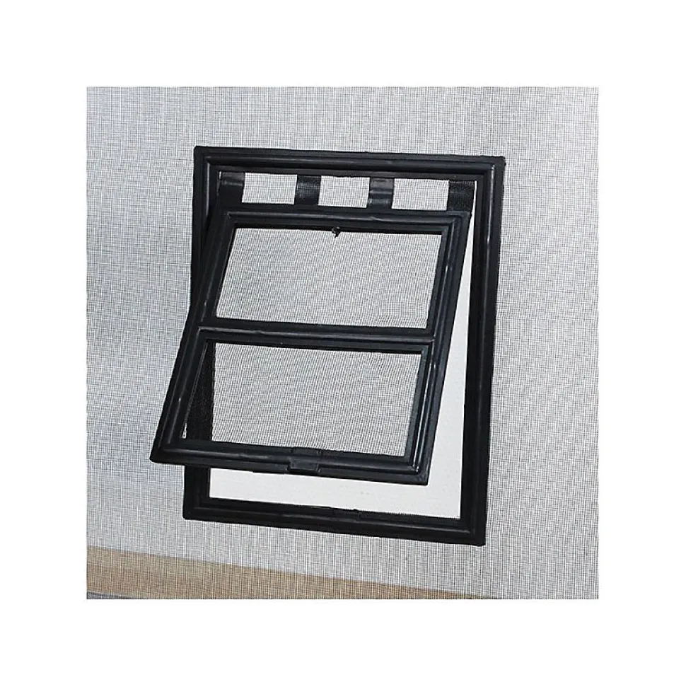 Chatière de moustiquaire de Porte ou Baie Vitrée H25 cm x L20 cm Noir