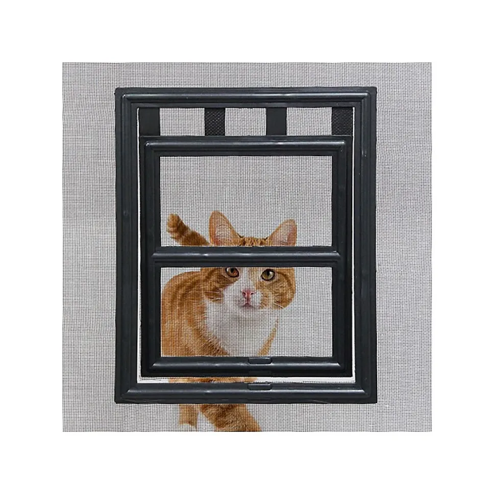 Chatière de moustiquaire de Porte ou Baie Vitrée H25 cm x L20 cm Noir