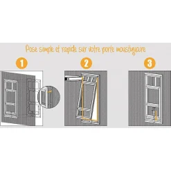 Chatière de moustiquaire de Porte ou Baie Vitrée H25 cm x L20 cm Noir