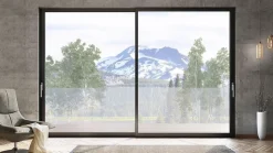 Châssis coulissant en aluminium à soulèvement 2 ventaux SMARTIA S560 (L.:1550mm x H.:2200mm) Gris argent