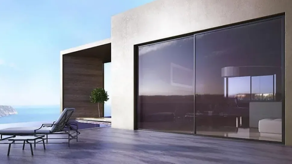 Châssis coulissant en aluminium à soulèvement 4 ventaux SMARTIA S560 (L.:4450mm x H.:2200mm) Blanc RAL 9016