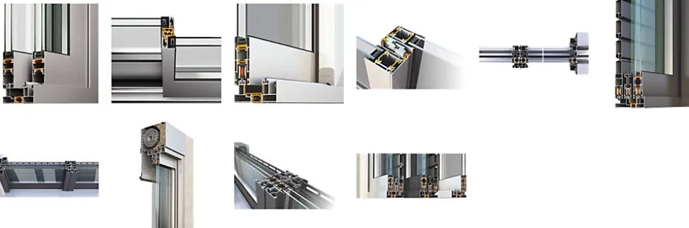 Châssis coulissant en aluminium 2 ventaux SMARTIA 350 (L.:2600mm x H.:2200mm) Noir RAL 9005