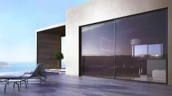 Châssis coulissant en aluminium à soulèvement 3 ventaux SMARTIA S560 (L.:3200mm x H.:2200mm) Noir RAL 9005