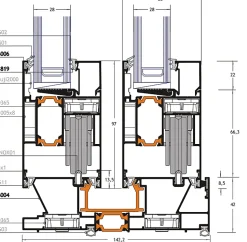 Châssis coulissant en aluminium 2 ventaux DMBG Pro (L.:2400mm x H.:2150mm) Gris antracite RAL 7016