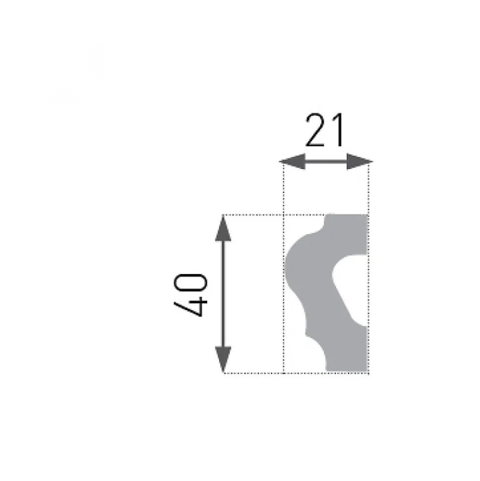Cimaise décorative - Modèle Elegant - Polystyrène - 200x2,1x4 cm