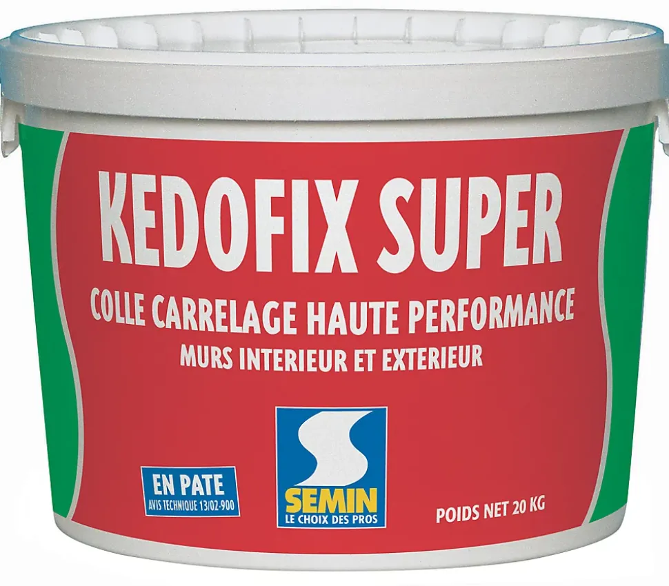 Colle pour Carrelage Haute Performance Kedofix Semin, Prêt à l'emploi, Intérieur/extérieur, seau de 20 kg