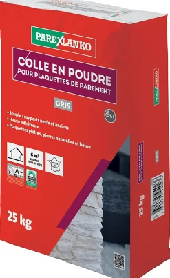 Colle pour plaquettes de parement intérieur gris Parexlanko poudre 25kg