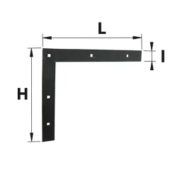 Contre équerre pour volets battants acier noir Afbat L.300 x l.35 H.250 mm