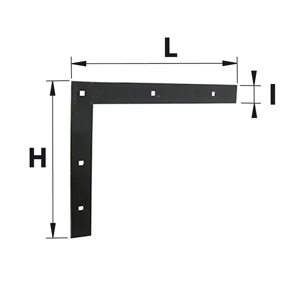 Contre équerre pour volets battants acier noir Afbat L.300 x l.35 H.250 mm