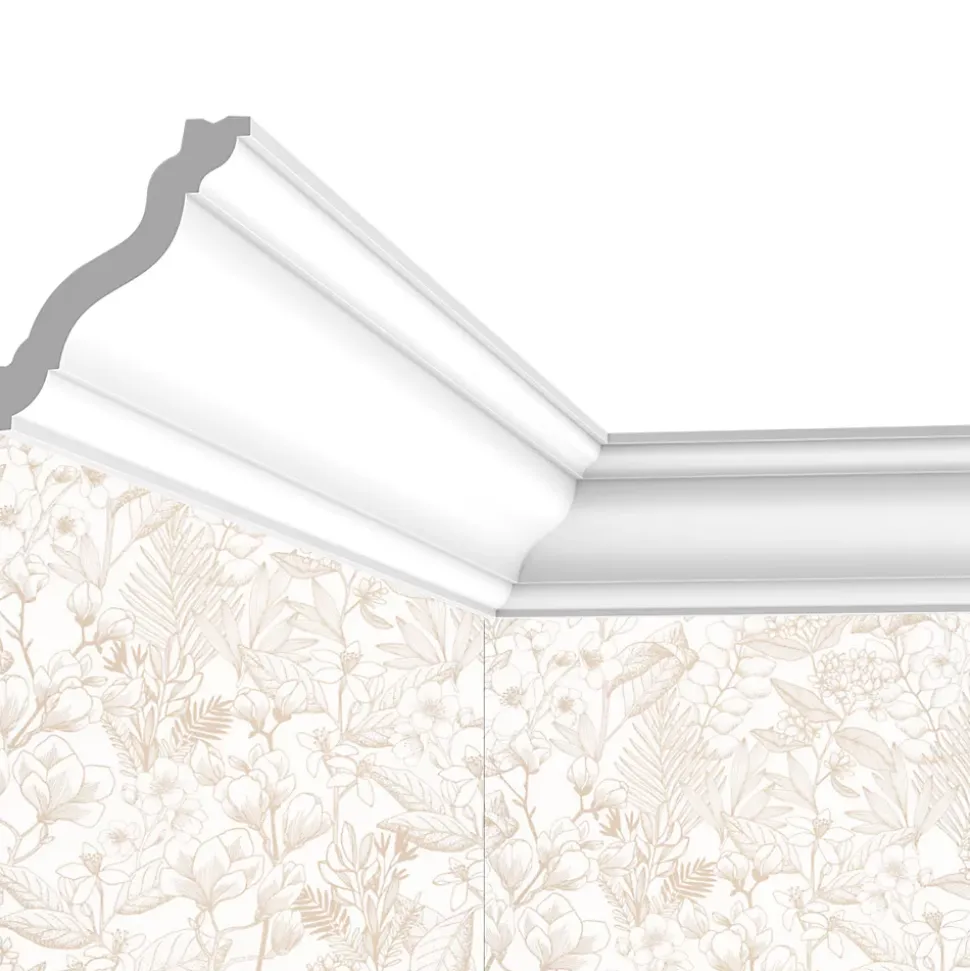 Corniche Plafond Cimaises et plus C19 - 7x6x200cm (h x p x L) - moulure décorative polymère