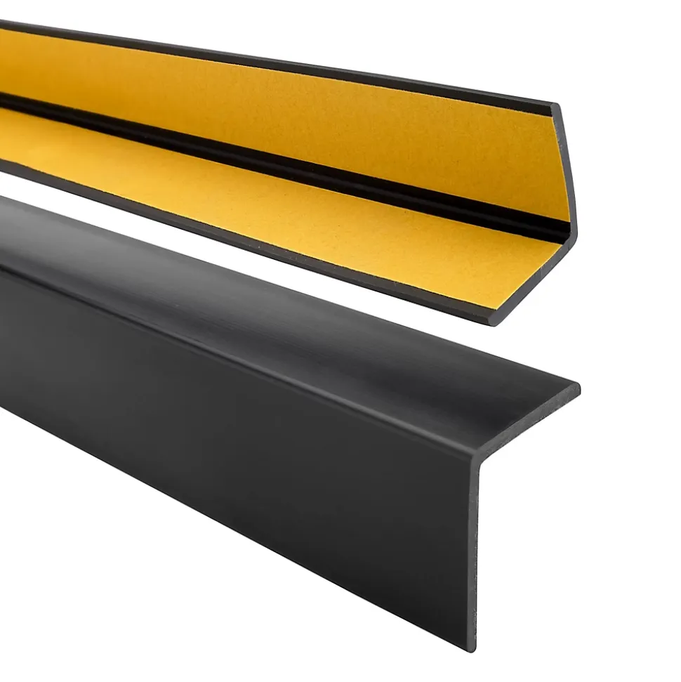 Corniere PVC 50x50mm QUEST, Profile d angle autocollant, Protection murale, 200 cm, noir