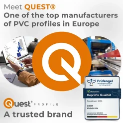 Corniere PVC 50x50mm QUEST, Profile d angle autocollant, Protection murale, 200 cm, noir