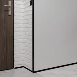 Corniere PVC 50x50mm QUEST, Profile d angle autocollant, Protection murale, 200 cm, noir