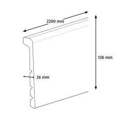 Couvre-plinthe MDF Blanc GoodHome 220 x 13,8 cm Décor 10 (vendue à la pièce)