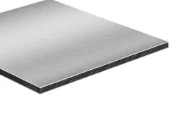 Crédence réversible en aluminium brossé / aluminium brut 2 x 1 m ép. 3 mm
