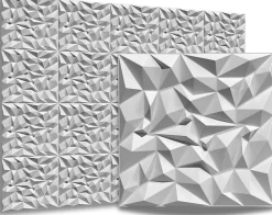 3D PVC panneaux muraux decor gaming chambre mur plafond effet 3D mirror blanc plaques PVC decoration 0.25m²